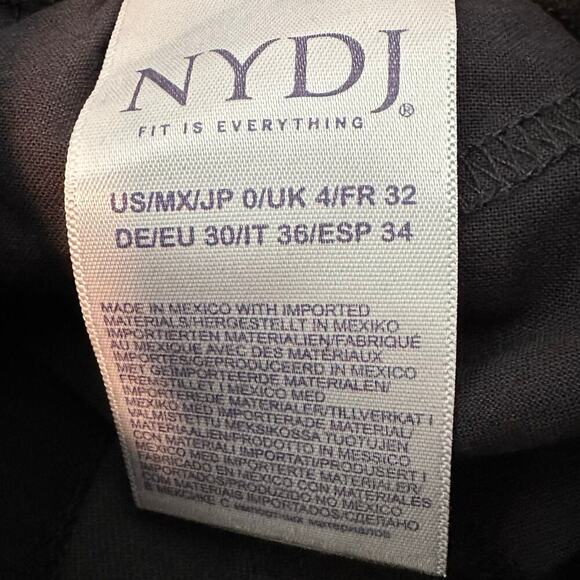 NYDJ Black Pull On Cuffed Shorts Womens Size 0 Cotton Twill Denim Slimming - Picture 5 of 7